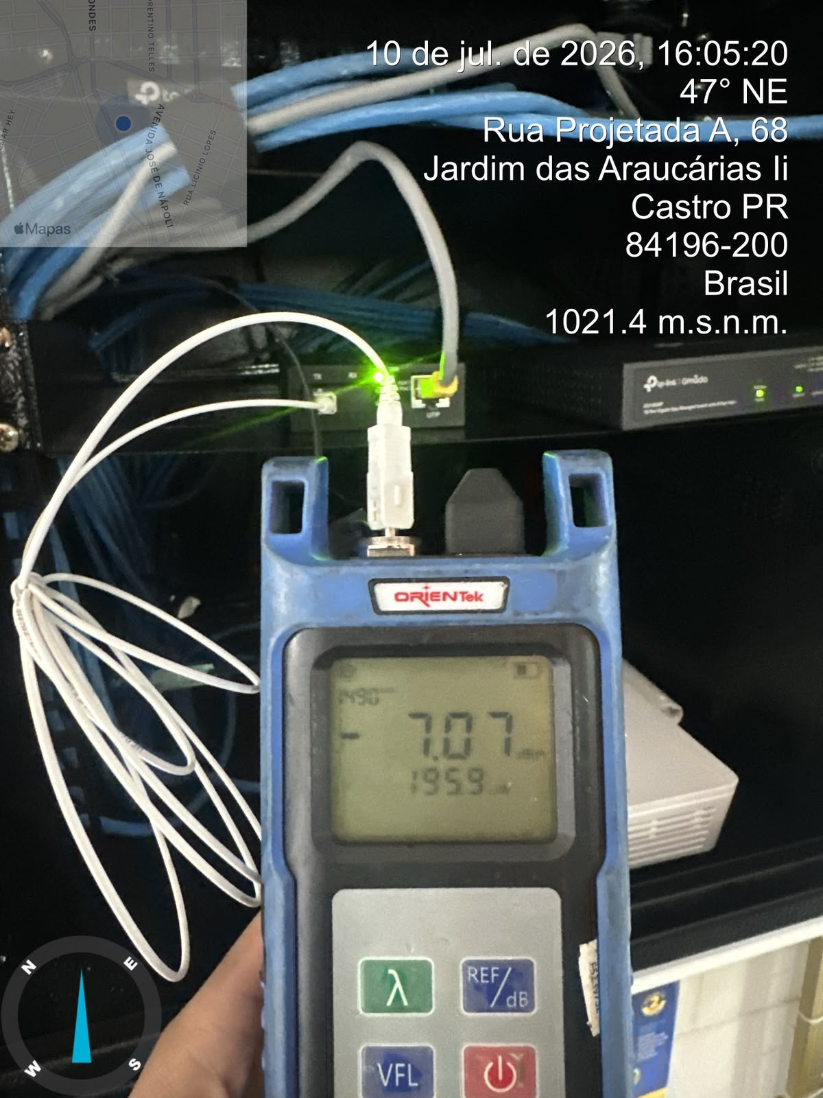 Certificação OTDR em Tempo Real